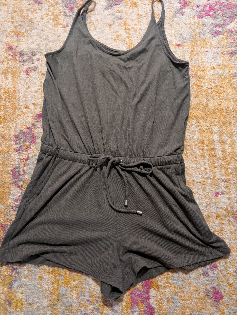 Lou & Grey Olive Green Drawstring Romper